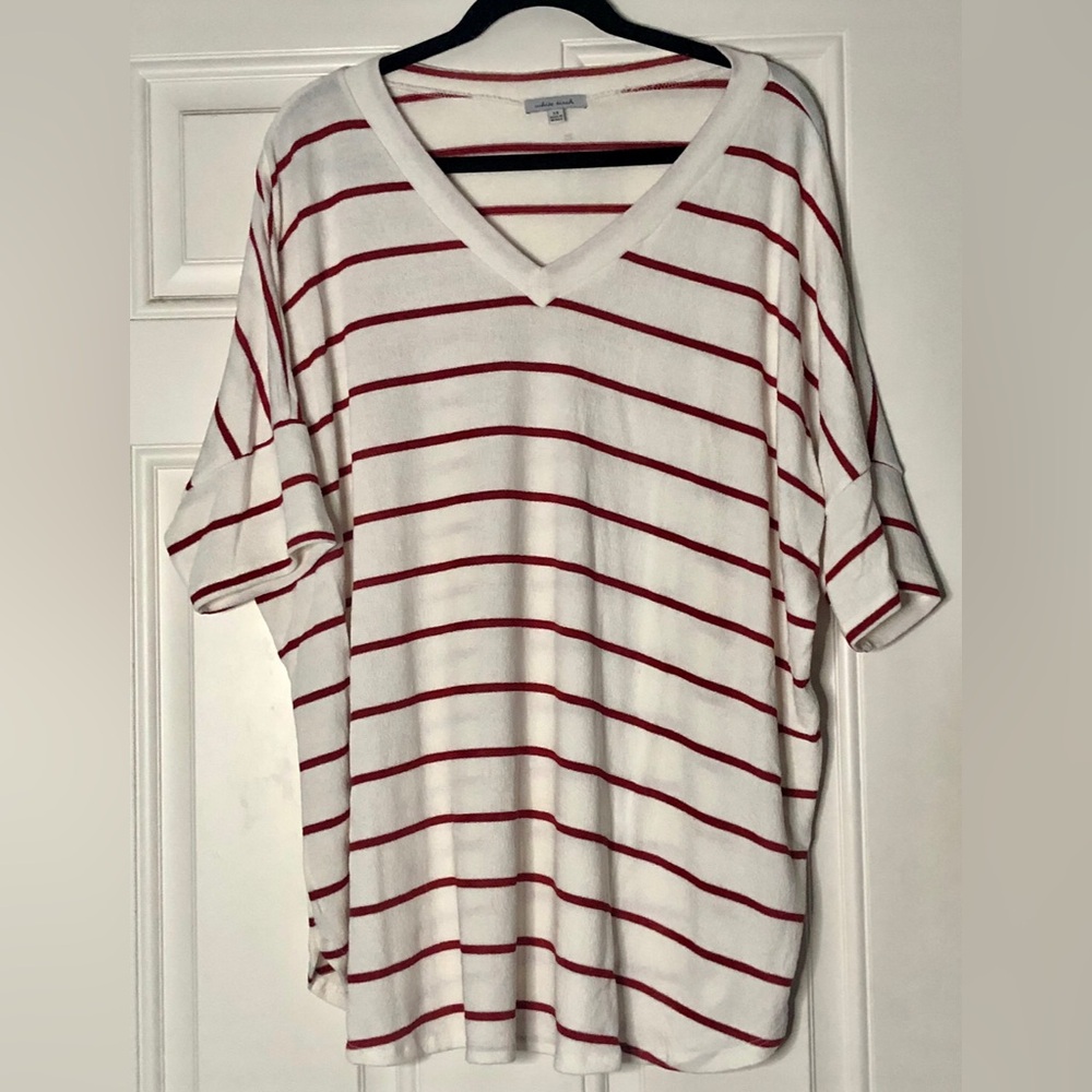 NWOT White Birch boutique brand striped v-neck tunic shirt top Size 3x plus